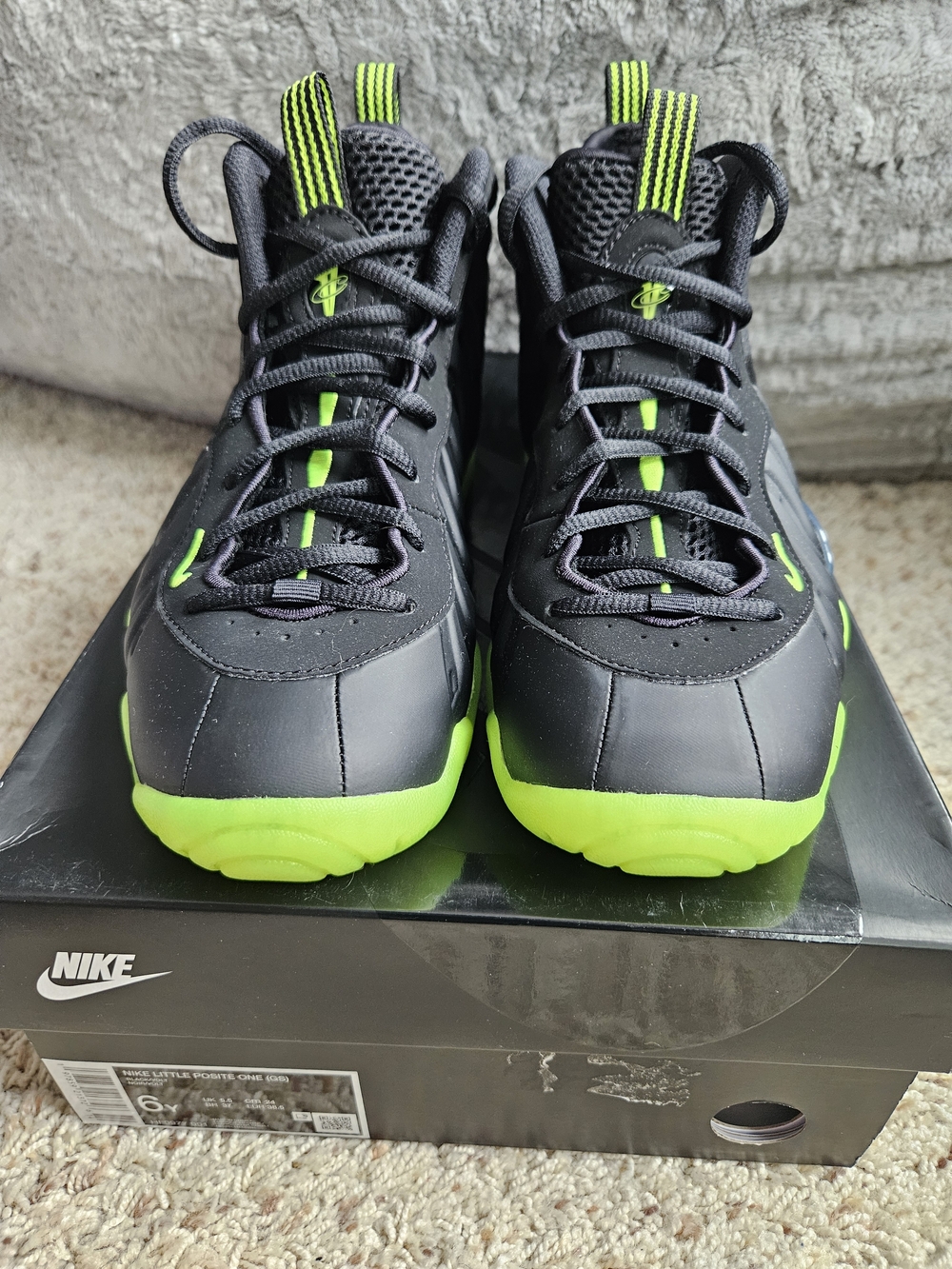 Nike Kids Black with Volt Accent High-Top Sneakers